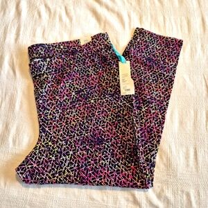 Livi Active women's size 3X or 26/28 black with V logo multi bright colors NWT